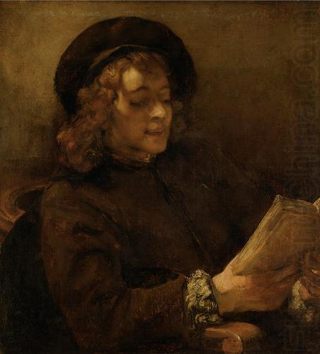 REMBRANDT Harmenszoon van Rijn Titus van Rijn, reading china oil painting image